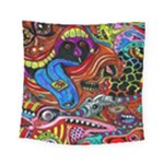 Psychedelic Trippy Hippie  Weird Art Square Tapestry (Small)