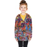 Psychedelic Trippy Hippie  Weird Art Kids  Double Breasted Button Coat