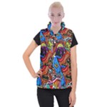 Psychedelic Trippy Hippie  Weird Art Women s Button Up Vest