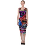 Psychedelic Trippy Hippie  Weird Art Sleeveless Pencil Dress