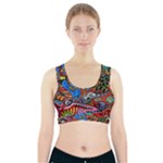 Psychedelic Trippy Hippie  Weird Art Sports Bra With Pocket