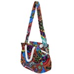 Psychedelic Trippy Hippie  Weird Art Rope Handles Shoulder Strap Bag