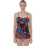 Psychedelic Trippy Hippie  Weird Art Babydoll Tankini Set
