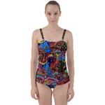 Psychedelic Trippy Hippie  Weird Art Twist Front Tankini Set
