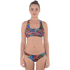 Psychedelic Trippy Hippie  Weird Art Cross Back Hipster Bikini Set from ArtsNow.com