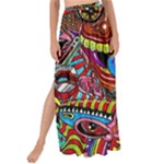 Psychedelic Trippy Hippie  Weird Art Maxi Chiffon Tie-Up Sarong