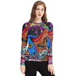 Psychedelic Trippy Hippie  Weird Art Women s Long Sleeve Rash Guard