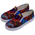 Psychedelic Trippy Hippie  Weird Art Kids  Canvas Slip Ons