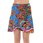 Psychedelic Trippy Hippie  Weird Art Wrap Front Skirt