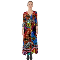 Button Up Boho Maxi Dress 