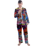 Psychedelic Trippy Hippie  Weird Art Men s Long Sleeve Satin Pajamas Set