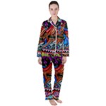 Psychedelic Trippy Hippie  Weird Art Women s Long Sleeve Satin Pajamas Set	