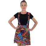 Psychedelic Trippy Hippie  Weird Art Velvet Suspender Skater Skirt