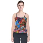 Psychedelic Trippy Hippie  Weird Art Velvet Spaghetti Strap Top