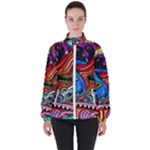 Psychedelic Trippy Hippie  Weird Art Women s High Neck Windbreaker