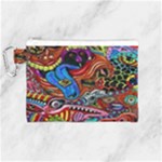 Psychedelic Trippy Hippie  Weird Art Canvas Cosmetic Bag (Medium)