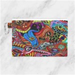 Psychedelic Trippy Hippie  Weird Art Canvas Cosmetic Bag (Large)