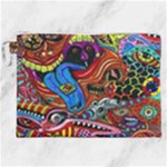 Psychedelic Trippy Hippie  Weird Art Canvas Cosmetic Bag (XXL)