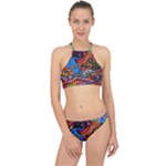 Psychedelic Trippy Hippie  Weird Art Halter Bikini Set