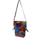 Psychedelic Trippy Hippie  Weird Art Folding Shoulder Bag