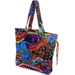 Psychedelic Trippy Hippie  Weird Art Drawstring Tote Bag