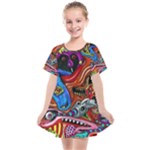 Psychedelic Trippy Hippie  Weird Art Kids  Smock Dress
