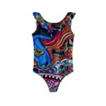 Psychedelic Trippy Hippie  Weird Art Kids  Frill Swimsuit