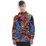 Psychedelic Trippy Hippie  Weird Art Men s Front Pocket Pullover Windbreaker