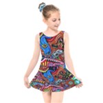 Psychedelic Trippy Hippie  Weird Art Kids  Skater Dress Swimsuit