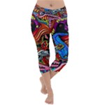 Psychedelic Trippy Hippie  Weird Art Lightweight Velour Capri Yoga Leggings