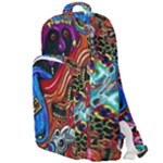 Psychedelic Trippy Hippie  Weird Art Double Compartment Backpack