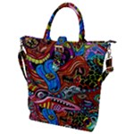 Psychedelic Trippy Hippie  Weird Art Buckle Top Tote Bag