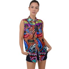 Sleeveless Chiffon Button Shirt 