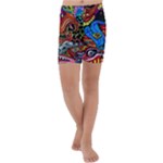 Psychedelic Trippy Hippie  Weird Art Kids  Lightweight Velour Capri Yoga Leggings