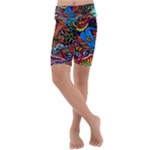 Psychedelic Trippy Hippie  Weird Art Kids  Lightweight Velour Cropped Yoga Leggings