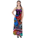 Psychedelic Trippy Hippie  Weird Art Sleeveless Velour Maxi Dress