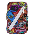 Psychedelic Trippy Hippie  Weird Art Belt Pouch Bag (Small)