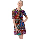 Psychedelic Trippy Hippie  Weird Art Belted Shirt Dress