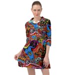 Psychedelic Trippy Hippie  Weird Art Mini Skater Shirt Dress
