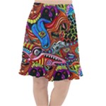Psychedelic Trippy Hippie  Weird Art Fishtail Chiffon Skirt