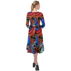Ruffle End Midi Chiffon Dress 