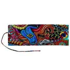 Psychedelic Trippy Hippie  Weird Art Roll Up Canvas Pencil Holder (M) from ArtsNow.com