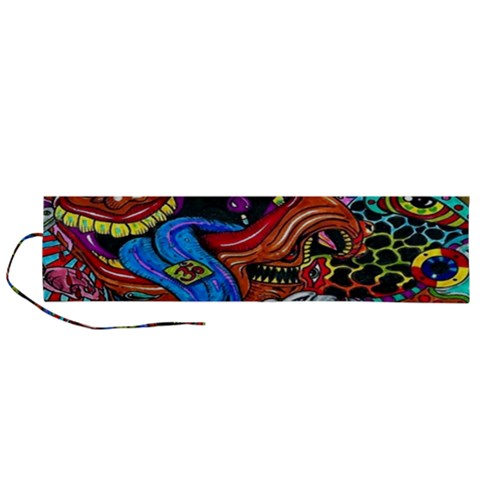 Psychedelic Trippy Hippie  Weird Art Roll Up Canvas Pencil Holder (L) from ArtsNow.com
