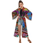 Psychedelic Trippy Hippie  Weird Art Maxi Kimono