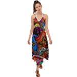 Psychedelic Trippy Hippie  Weird Art Halter Tie Back Dress 