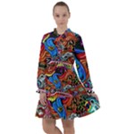 Psychedelic Trippy Hippie  Weird Art All Frills Chiffon Dress