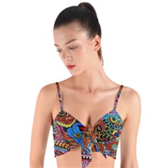 Woven Tie Front Bralet 