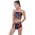 Psychedelic Trippy Hippie  Weird Art Summer Cropped Co-Ord Set