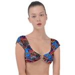 Psychedelic Trippy Hippie  Weird Art Cap Sleeve Ring Bikini Top