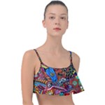 Psychedelic Trippy Hippie  Weird Art Frill Bikini Top
